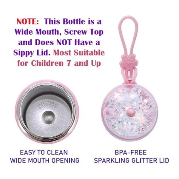 UNICORN GLITTER Botella de agua para niños con_3