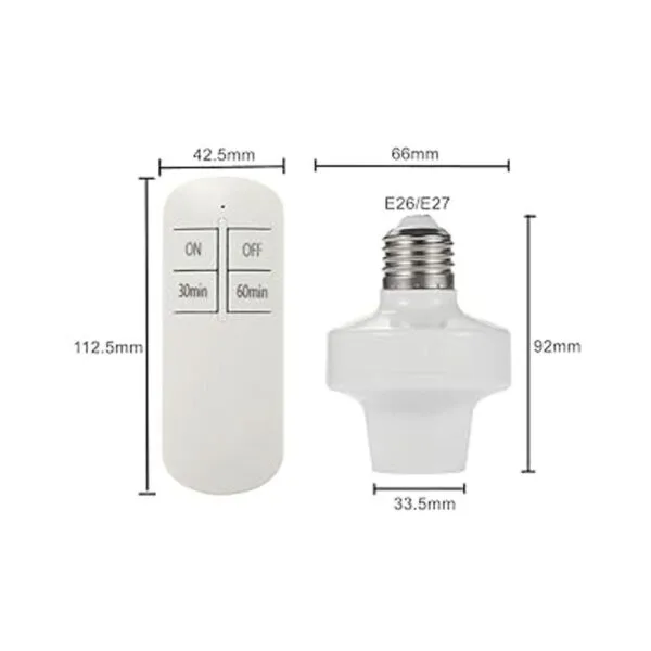 QIACHIP Lámpara de control remoto enchufe E26 E27_2