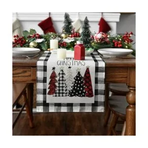 Artoid Mode Waterclor Buffalo Camino de mesa de Navidad_2