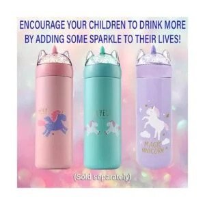 UNICORN GLITTER Botella de agua para niños con_6