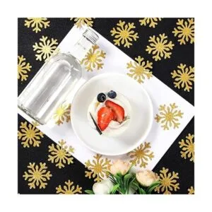 Decoración de fiesta de copo de nieve dorado 100 piezas_5