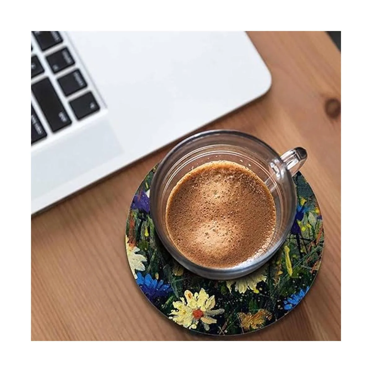 Pznen Posavasos redondo con diseño de flores de margaritas_4