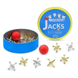 Juego de Jacks de metal con bola para niños juego clásico_2