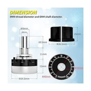 Potenciómetro rotativo de película de carbono de una sola_2