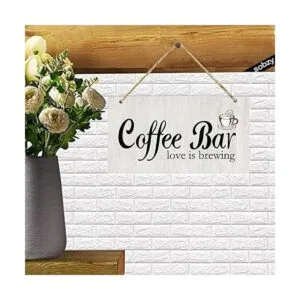 Cartel de bar de café con texto en inglés Love is_2