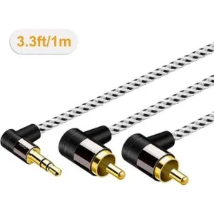 Cable RCA de 0.138 in a 3 pies cable RCA de ángulo de_2