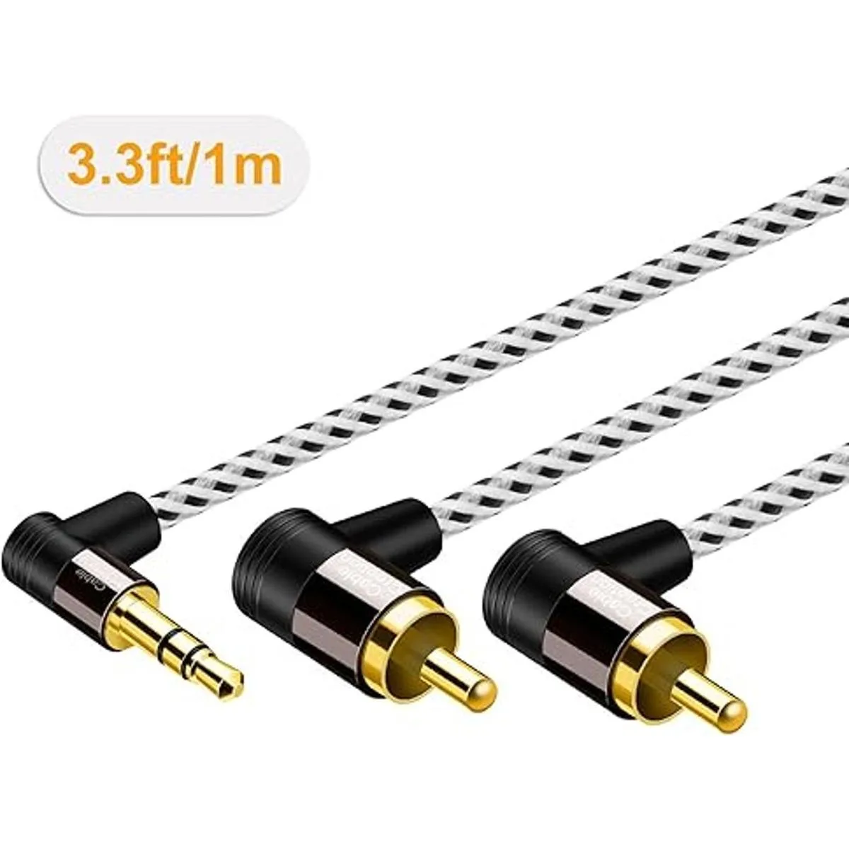 Cable RCA de 0.138 in a 3 pies cable RCA de ángulo de_2