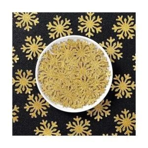 Decoración de fiesta de copo de nieve dorado 100 piezas_6