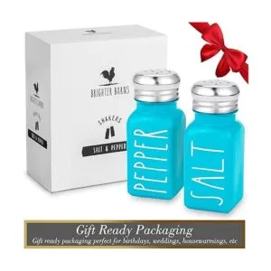 Brighter Barns Juego de saleros y pimenteros de color_3