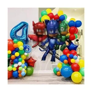 Kit de guirnalda de globos rojo azul amarillo verde_3