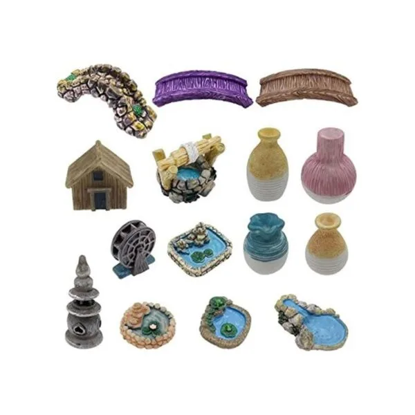 Cayway 16 piezas de accesorios de jardín de hadas figuras_1