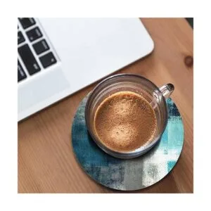 Pznen Posavasos con pincel de arte abstracto turquesa y_4