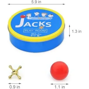 Juego de Jacks de metal con bola para niños juego clásico_3