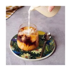 Pznen Posavasos redondo con diseño de flores de margaritas_3