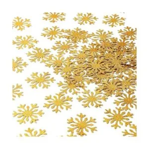 Decoración de fiesta de copo de nieve dorado 100 piezas_1