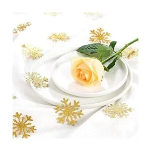 Decoración de fiesta de copo de nieve dorado 100 piezas_3