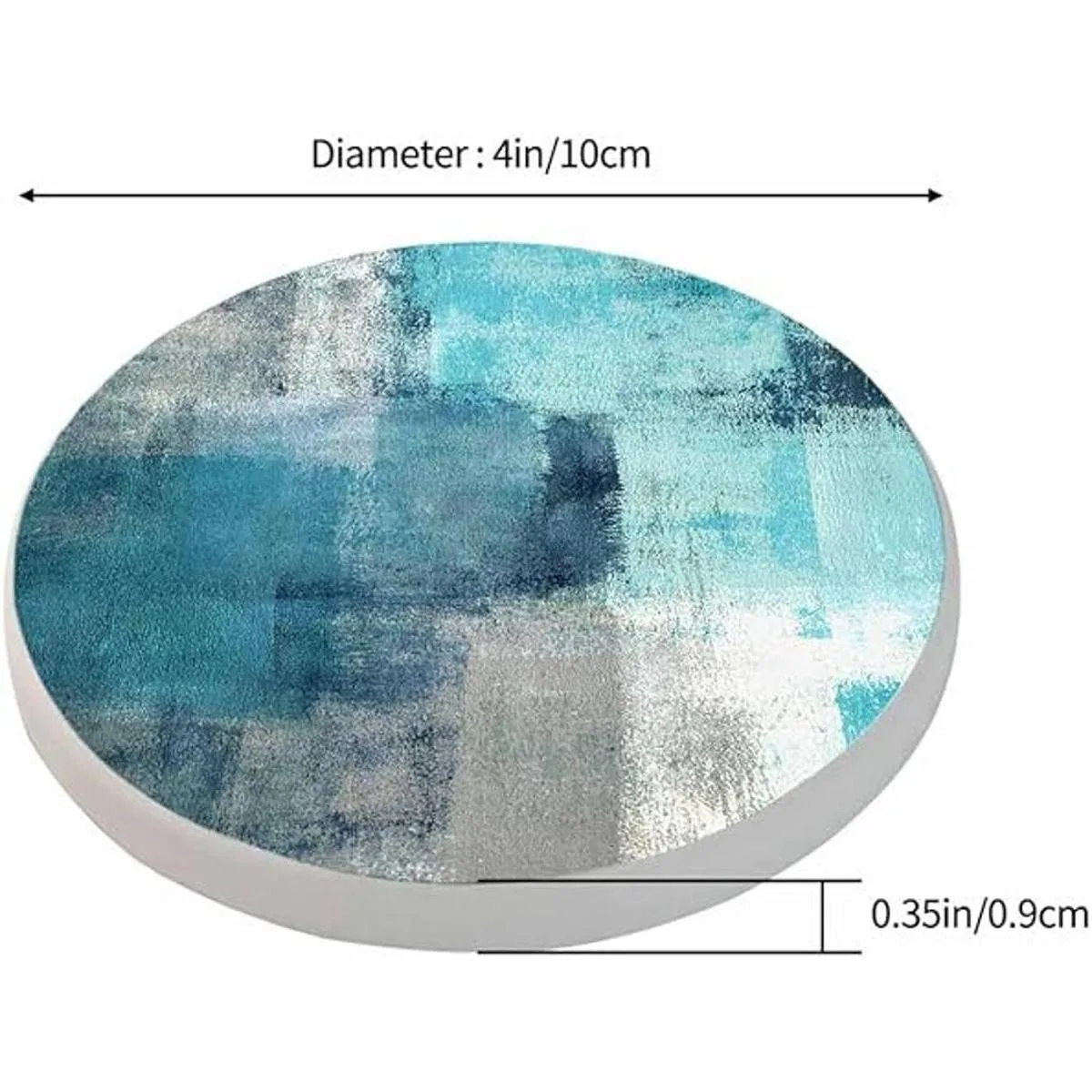 Pznen Posavasos con pincel de arte abstracto turquesa y_2