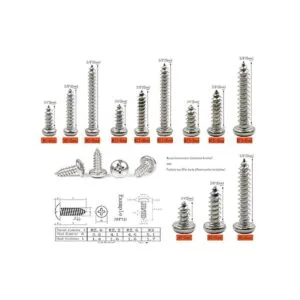 LBY Kit surtido de tornillos de chapa de metal_7