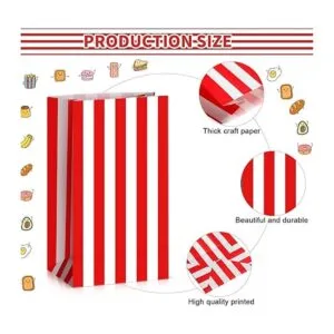 Dianelhall 28 bolsas de rayas rojas y blancas bolsas de_3