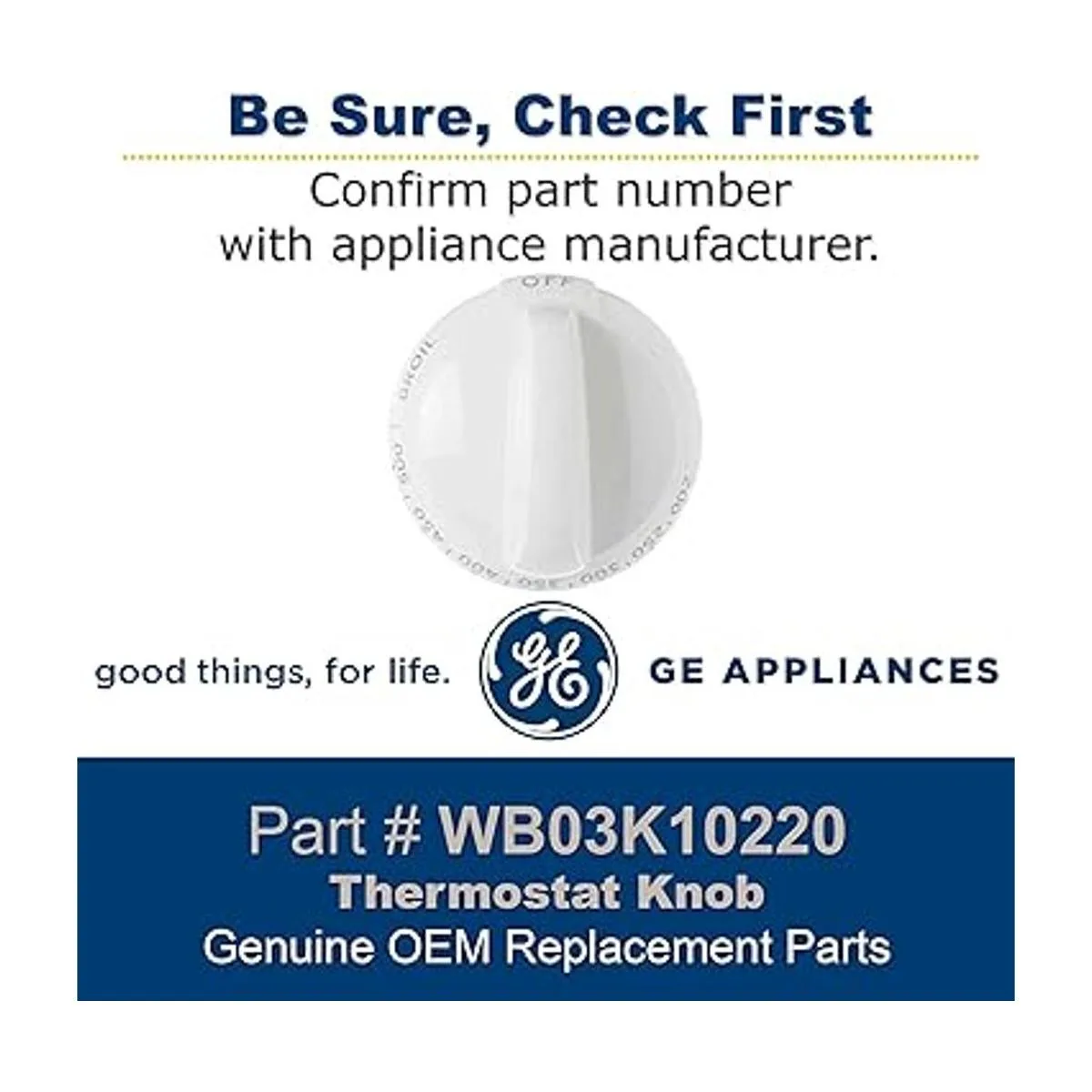 General Electric WB03K10220 Perilla de termostato para_2