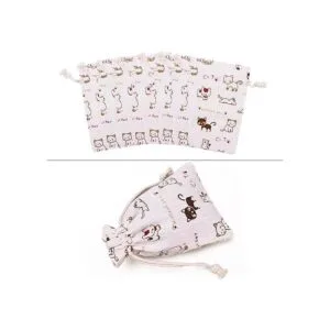 amariver 24 pcs Cute Cat Burlap Bolsa doble bolsa de ropa_6