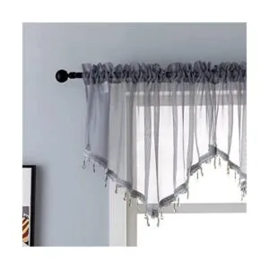Cortinas de cenefa transparentes con cuentas para sala de_1