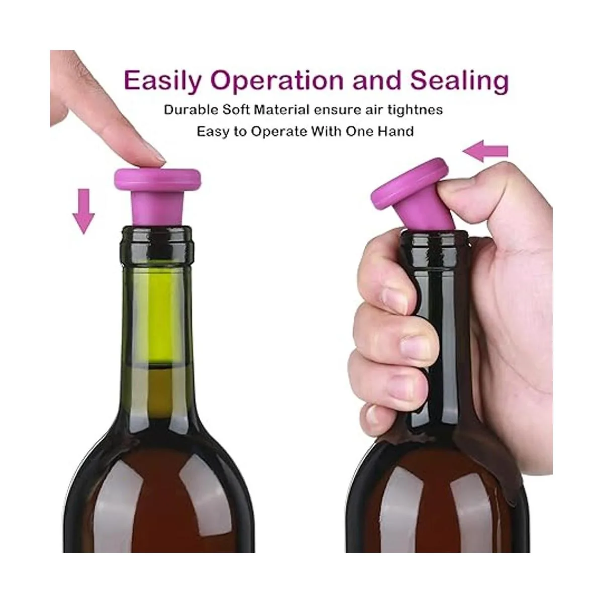 8 tapones de silicona para botellas de vino coloridos y_3