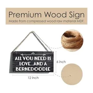 Bernedoodle Letrero de madera para colgar en casa de_5