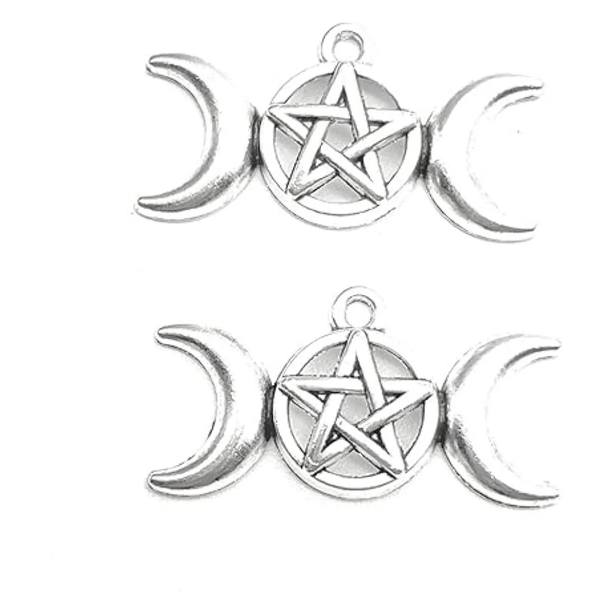 20 colgantes de plata envejecida con pentagrama de luna_3