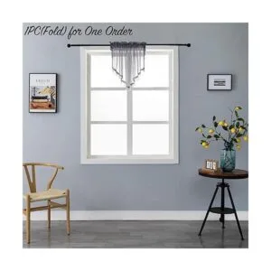 Cortinas de cenefa transparentes con cuentas para sala de_2