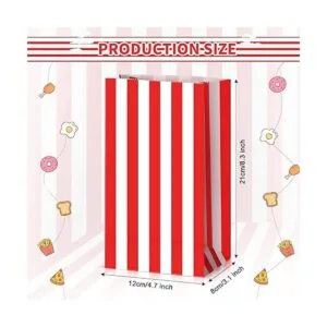 Dianelhall 28 bolsas de rayas rojas y blancas bolsas de_2