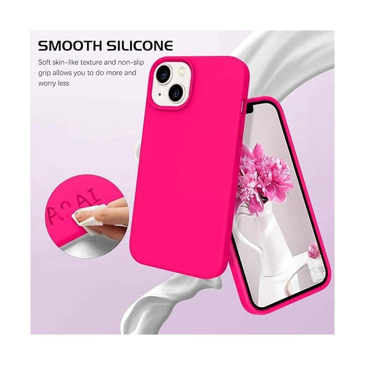 DOMAVER Funda protectora para iPhone 13 de silicona de gel_3