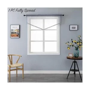 Cortinas de cenefa transparentes con cuentas para sala de_3