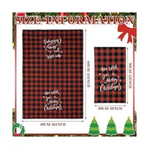 Paquete de 4 toallas de cocina de Navidad a cuadros de_3