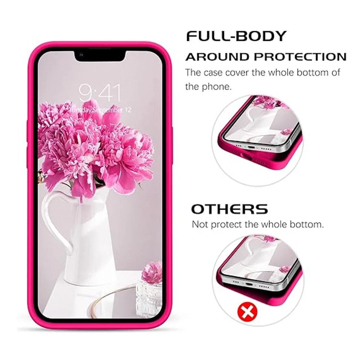 DOMAVER Funda protectora para iPhone 13 de silicona de gel_5