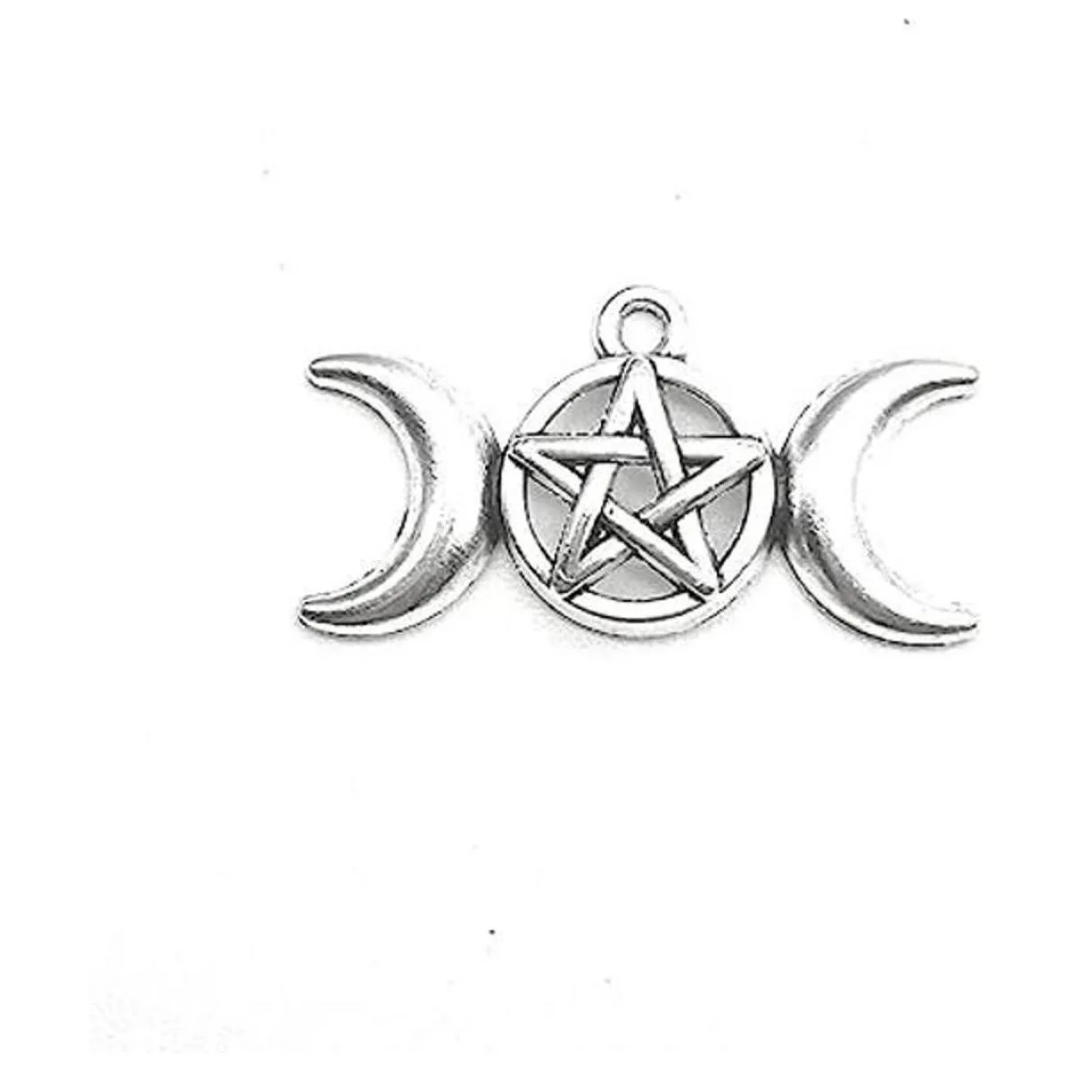 20 colgantes de plata envejecida con pentagrama de luna_1