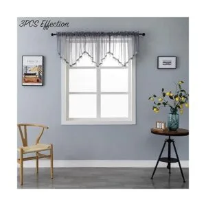 Cortinas de cenefa transparentes con cuentas para sala de_7