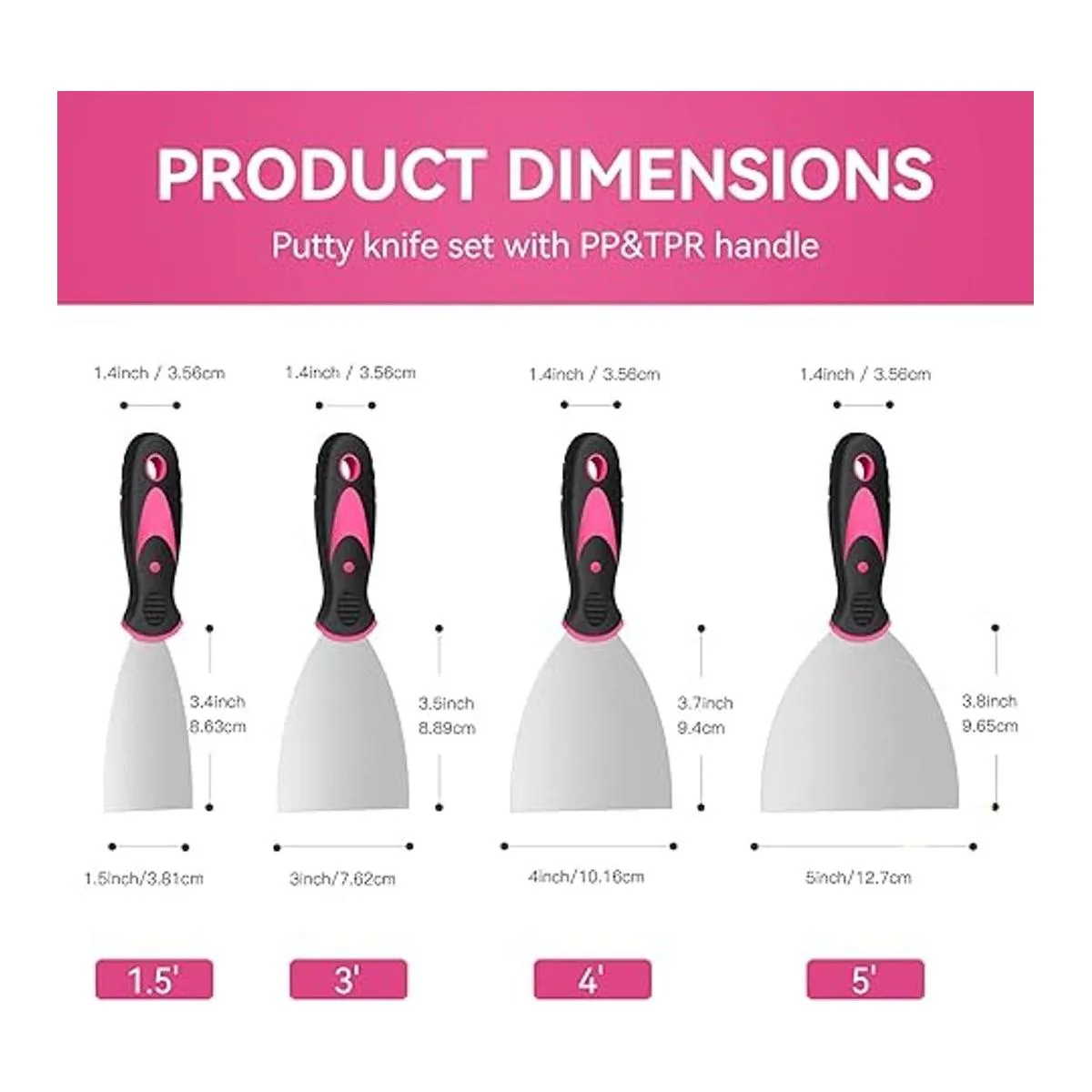 Juego de 4 cuchillos de masilla raspadores de pintura de_2