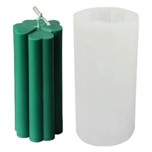 Molde de silicona para velas con cilindro de trébol de_1