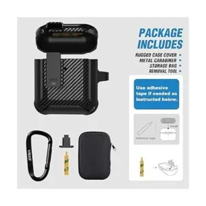 Valkit Funda compatible con Airpods con clip de bloqueo_5