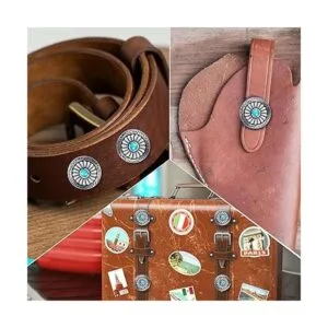24 piezas de conchos redondos de imitación turquesa_4