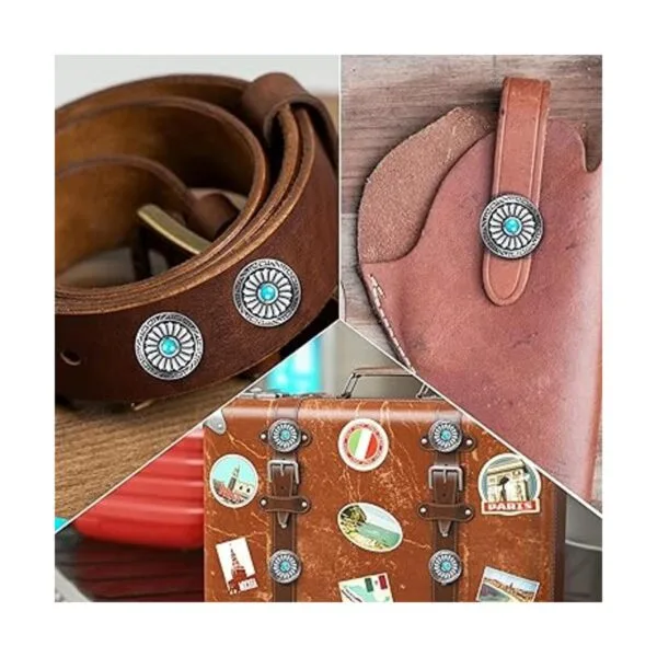24 piezas de conchos redondos de imitación turquesa_4