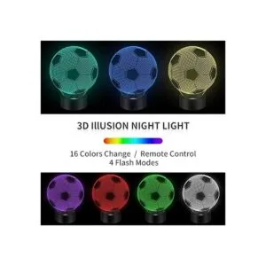 BASSI Lámpara de ilusión 3D de 16 colores que cambian al_2