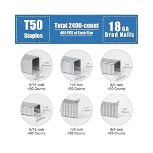SITLDY Grapas T50 resistentes y clavos de 18GA 2400_2