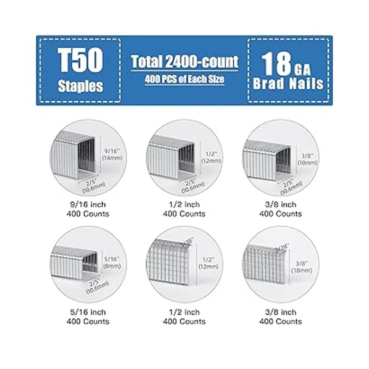 SITLDY Grapas T50 resistentes y clavos de 18GA 2400_2
