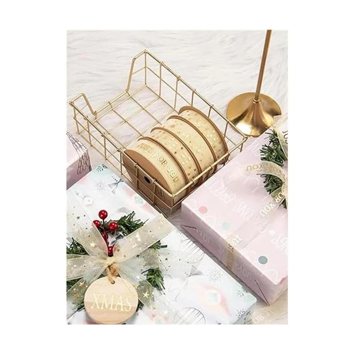 Holijolly Cinta transparente Gold Star Cinta de hilo de_4