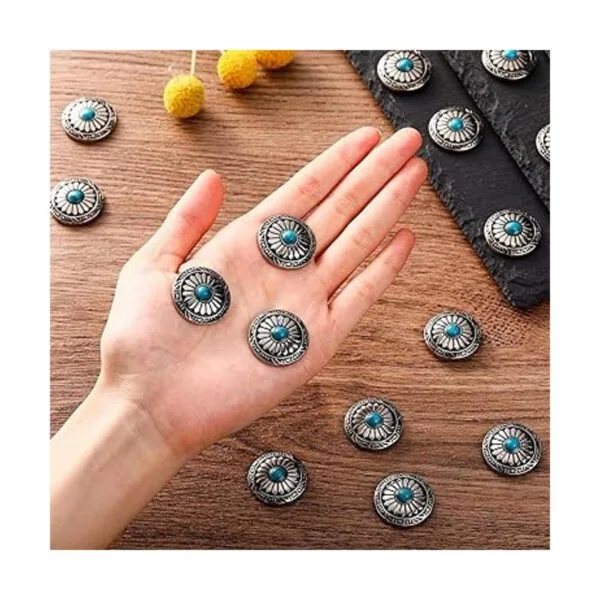 24 piezas de conchos redondos de imitación turquesa_3