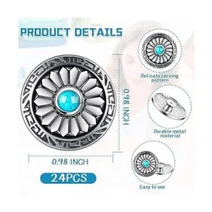 24 piezas de conchos redondos de imitación turquesa_2