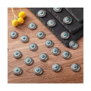 24 piezas de conchos redondos de imitación turquesa_7