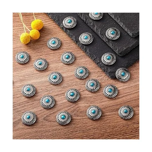 24 piezas de conchos redondos de imitación turquesa_7